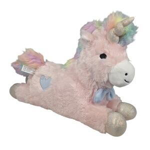 FAO SCHWARZ LED UNICORN PLUSH – 15" – LIGHT‑UP & SOUND – PINK RAINBOW MANE